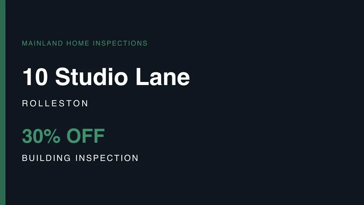 10 Studio Lane, Rolleston – pre-purchase building inspection
