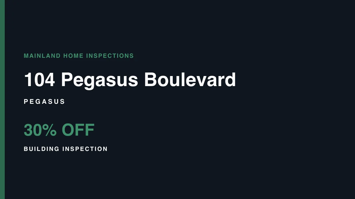104 Pegasus Boulevard, Pegasus – pre-purchase building inspection