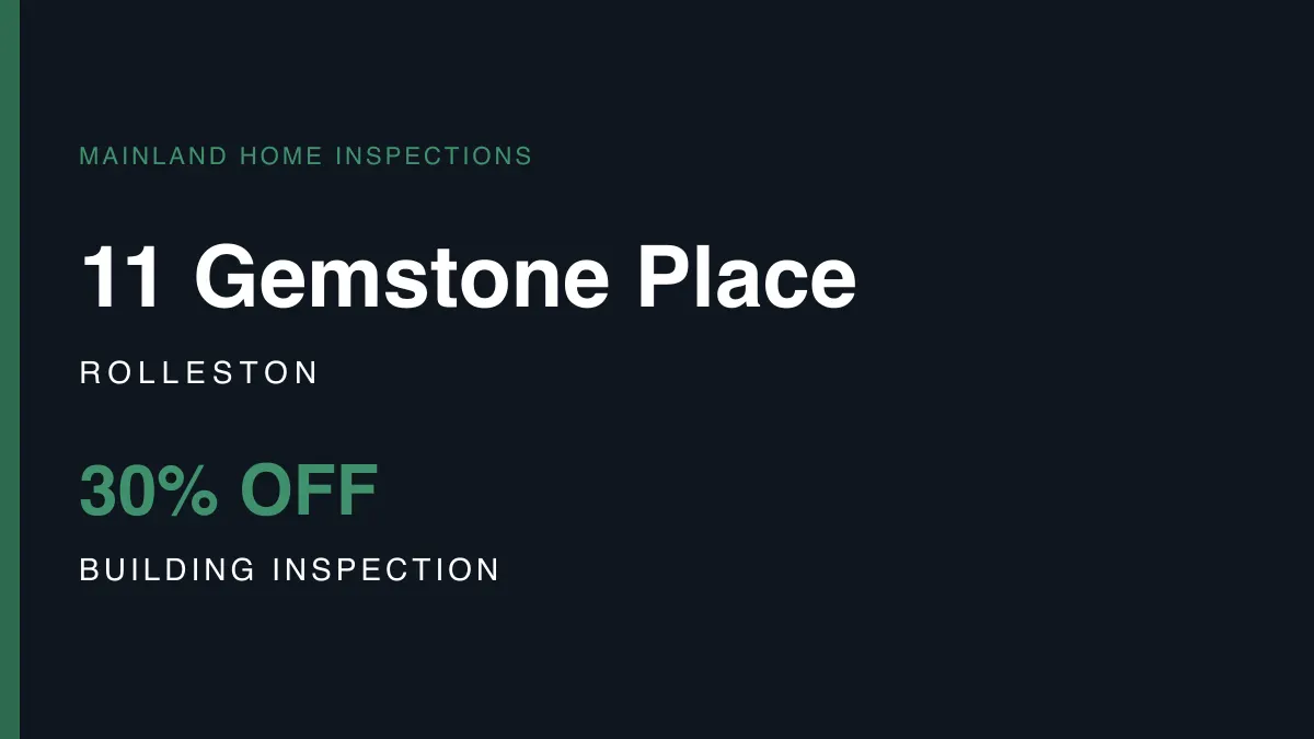 11 Gemstone Place, Rolleston – pre-purchase building inspection