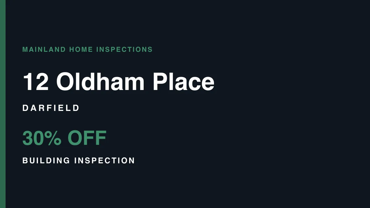 12 Oldham Place, Darfield – pre-purchase building inspection