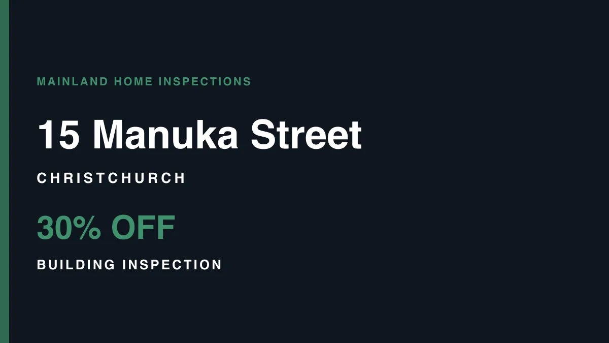 15 Manuka Street, Mairehau, Christchurch – pre-purchase building inspection