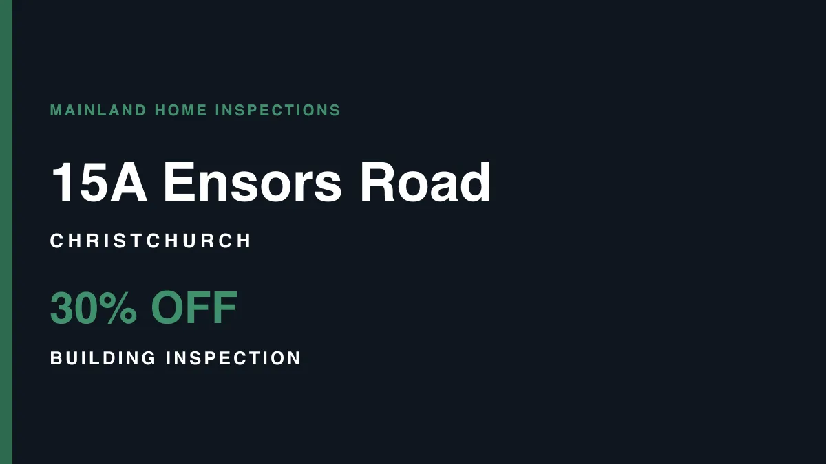 15A Ensors Road, Opawa, Christchurch – pre-purchase building inspection