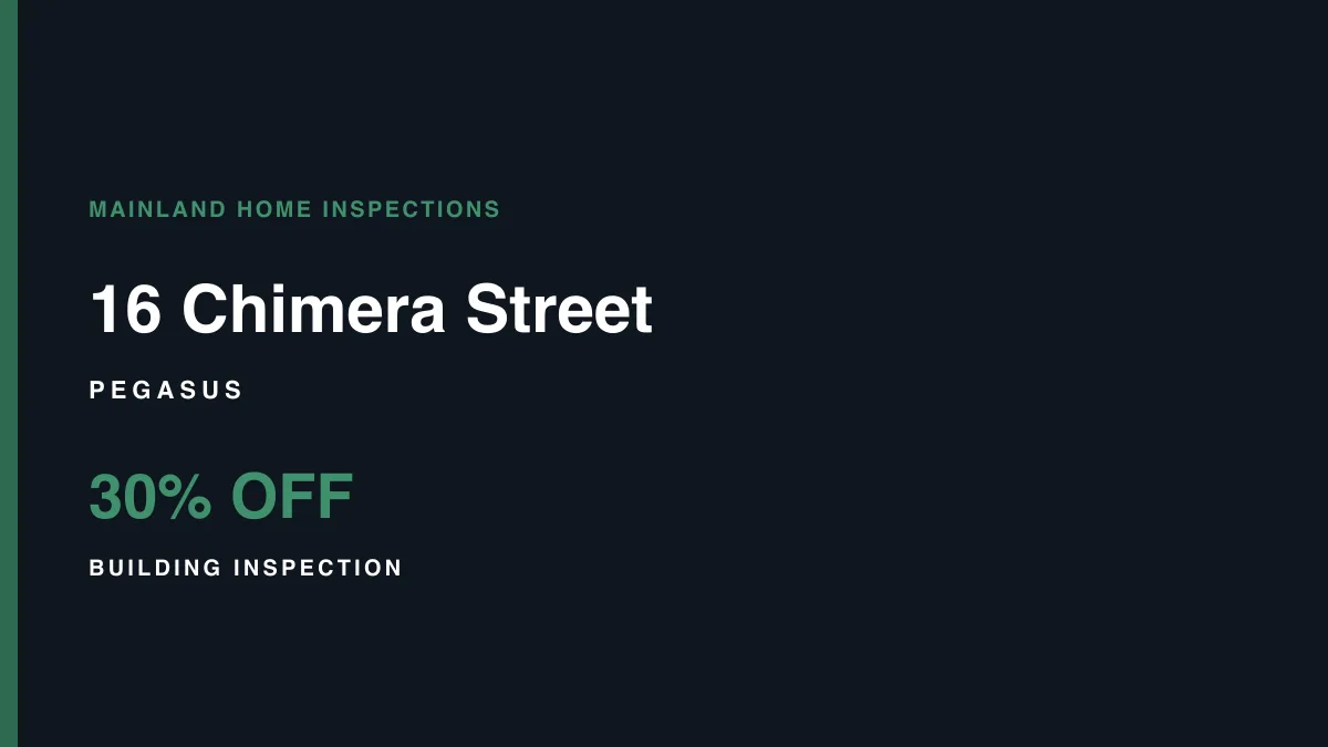 16 Chimera Street, Pegasus – pre-purchase building inspection