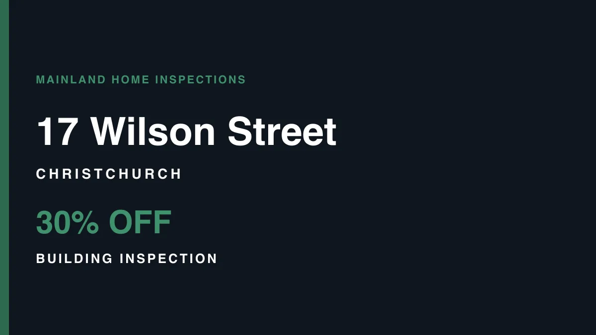 17 Wilson Street, Islington, Christchurch – pre-purchase building inspection