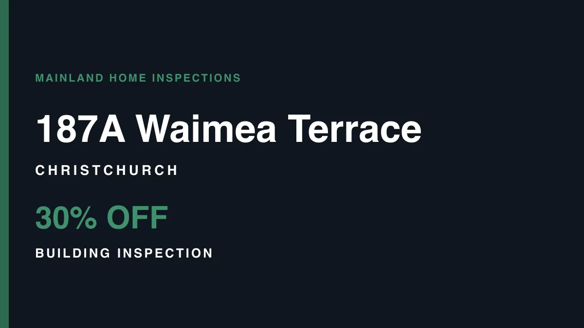 187A Waimea Terrace, Beckenham, Christchurch – pre-purchase building inspection