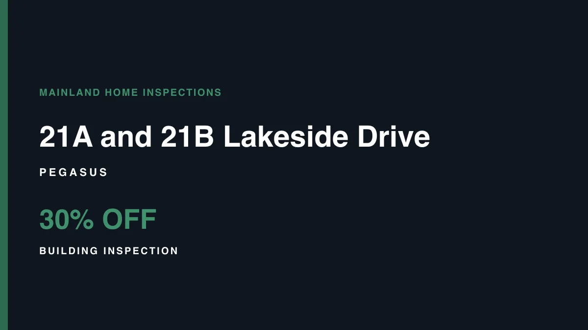 21A and 21B Lakeside Drive, Pegasus – pre-purchase building inspection
