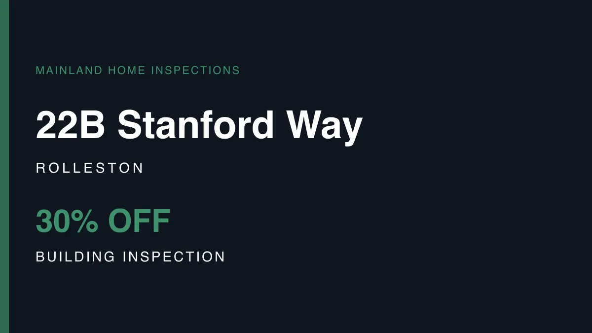 22B Stanford Way, Rolleston – pre-purchase building inspection