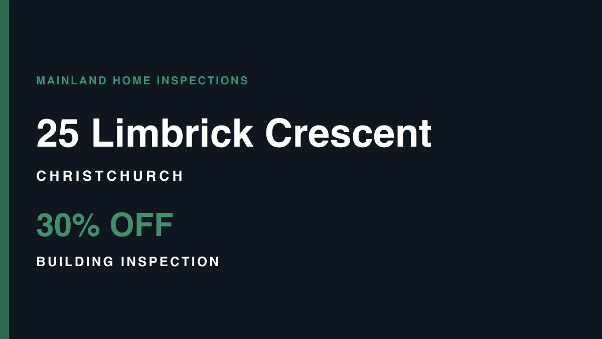 25 Limbrick Crescent, Wigram, Christchurch – pre-purchase building inspection