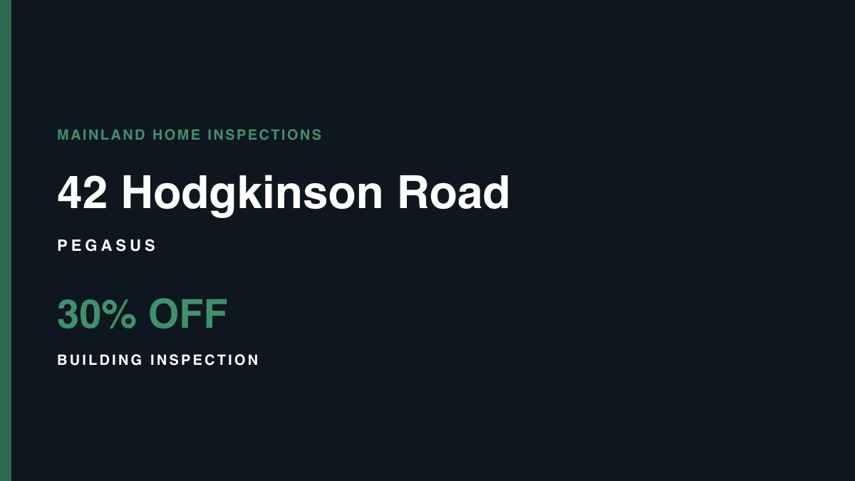42 Hodgkinson Road, Pegasus – pre-purchase building inspection