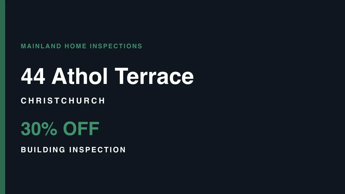 44 Athol Terrace, Upper Riccarton, Christchurch – pre-purchase building inspection