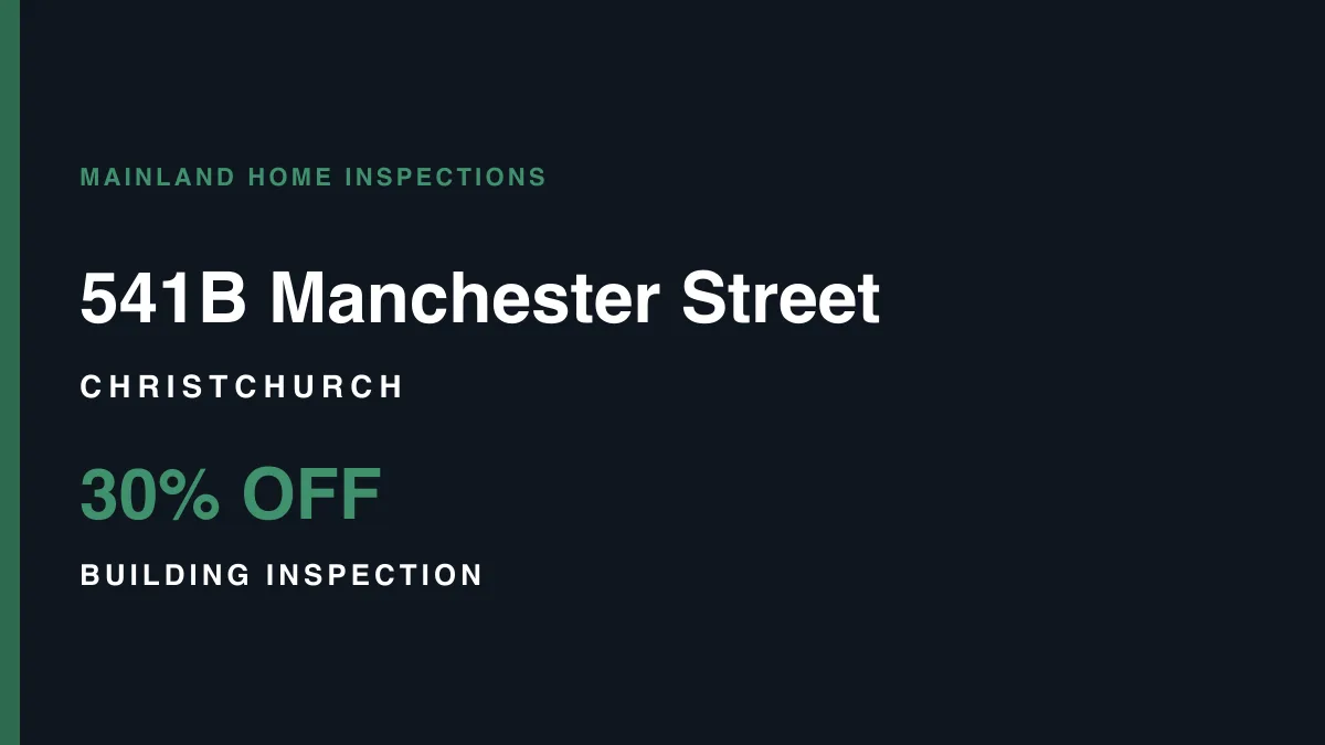 541B Manchester Street, St Albans, Christchurch – pre-purchase building inspection