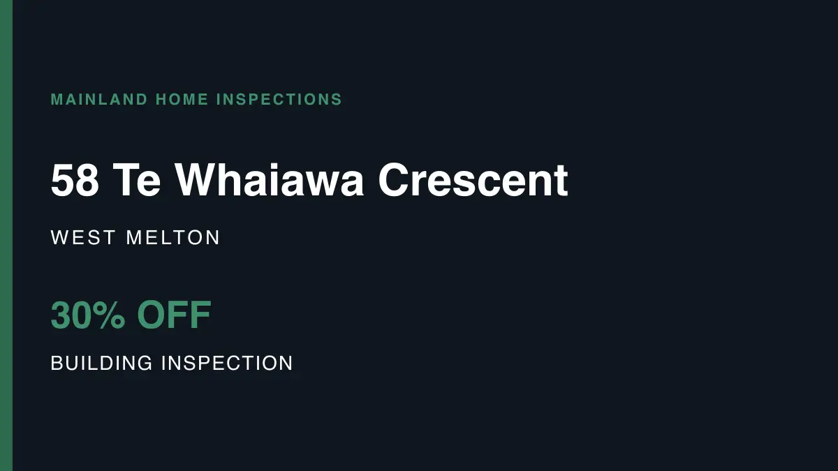 58 Te Whaiawa Crescent, West Melton – pre-purchase building inspection