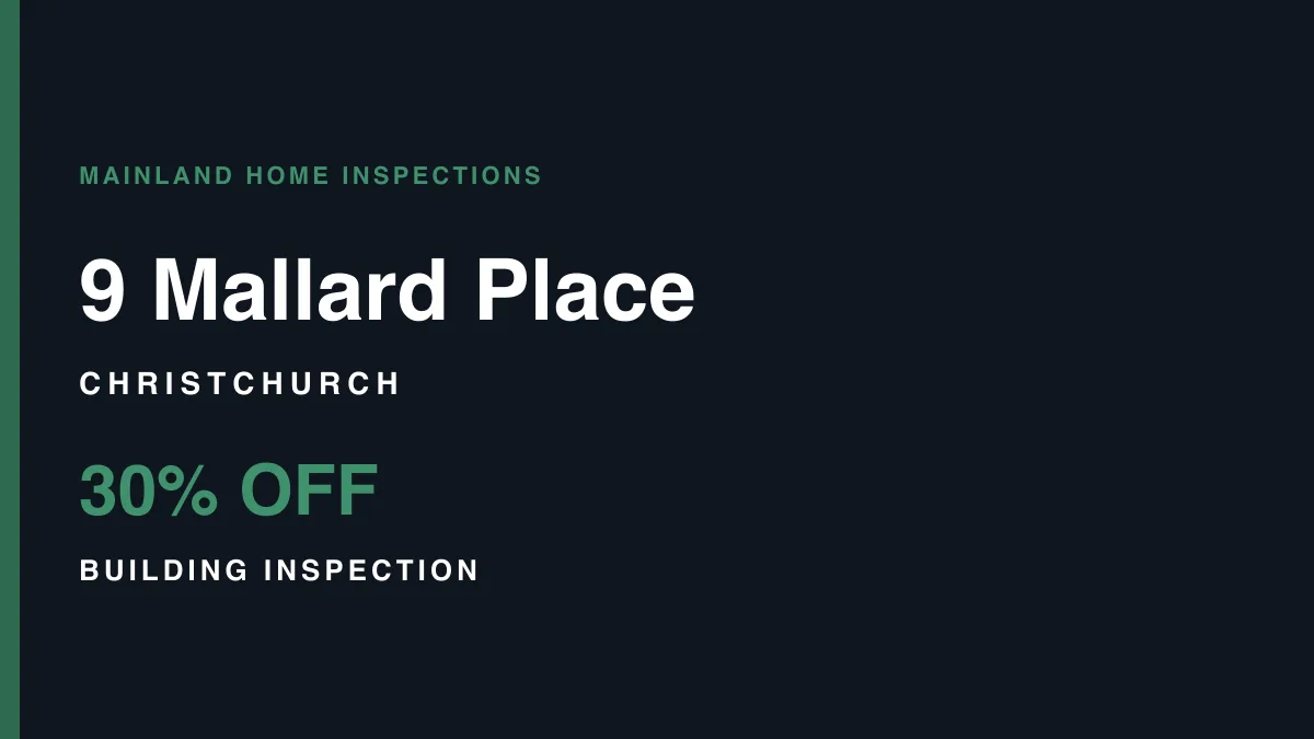 9 Mallard Place, Woolston, Christchurch – pre-purchase building inspection