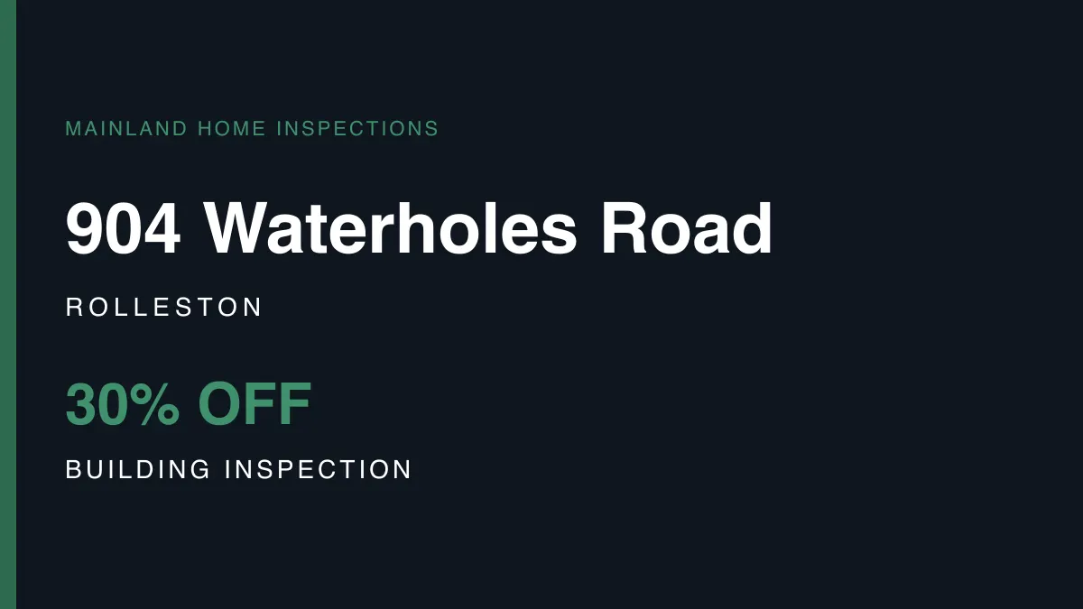 904 Waterholes Road, Rolleston – pre-purchase building inspection